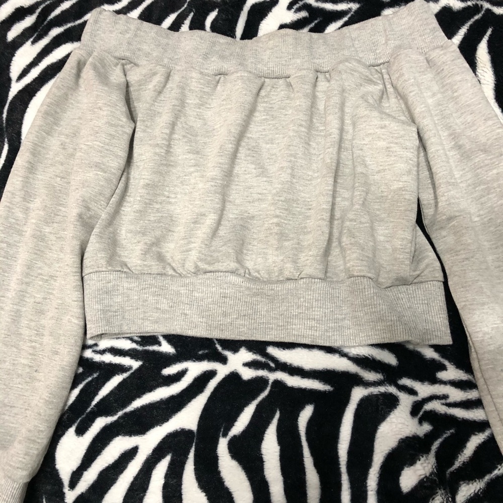 Gray off the shoulder top